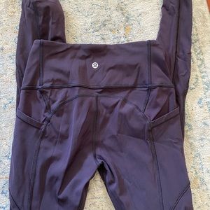 Purple lululemon leggings with pockets
